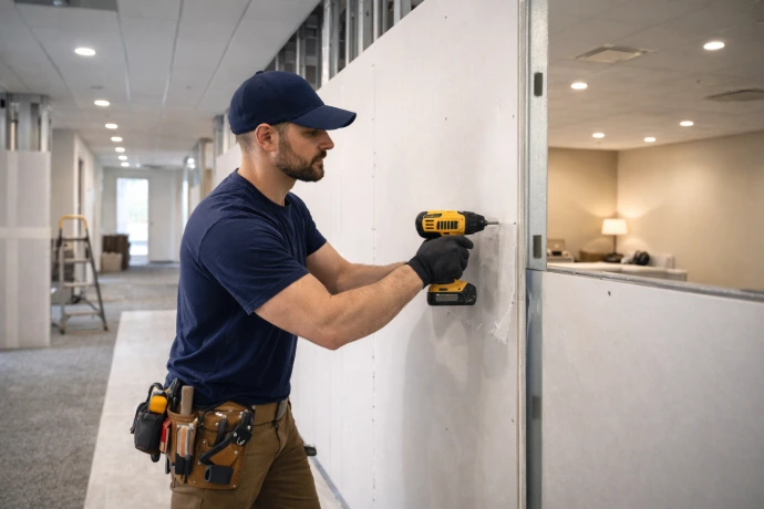 Commercial drywall services for offices and retail properties