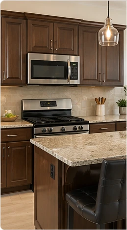 picture of a modern kitchen with oven and counter