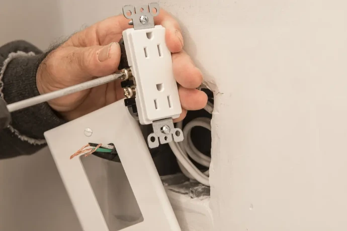 electrical outlet installation work getting done