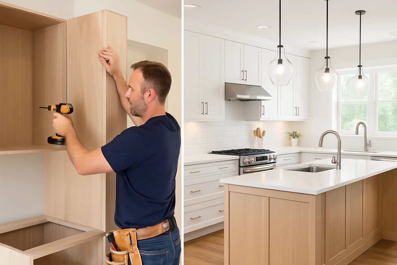 Tampa kitchen renovation with custom cabinet installation.