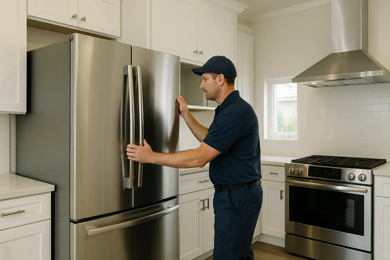 New quartz countertop and tile backsplash in Tampa kitchen remodel.