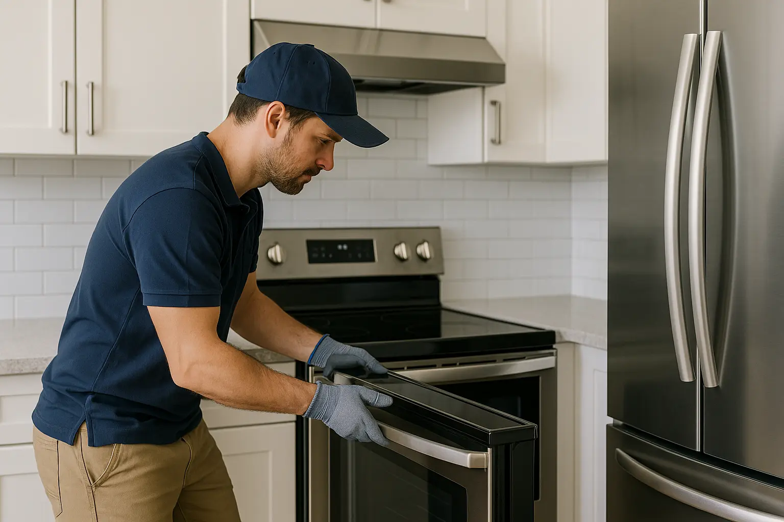 Appliance installation as part of Tampa Bay kitchen remodeling project.